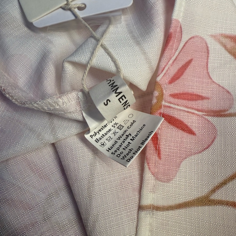 Commense Pink and White Floral Mini Dress Never Worn - Picture 6 of 6